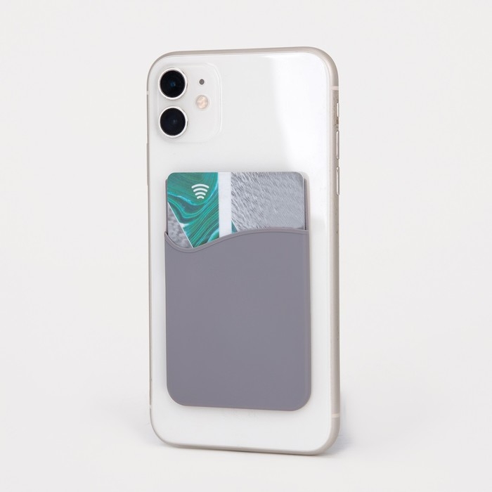 Картхолдер на телефон, цвет серый Картхолдер на телефон, цвет серый