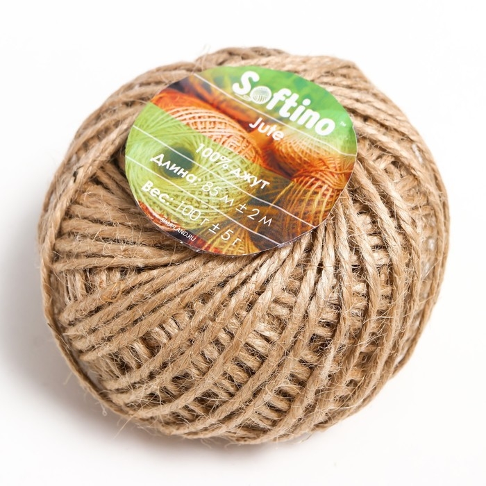 Пряжа 100% джут "Softino Jute" 85м &plusmn;2м 100 гр