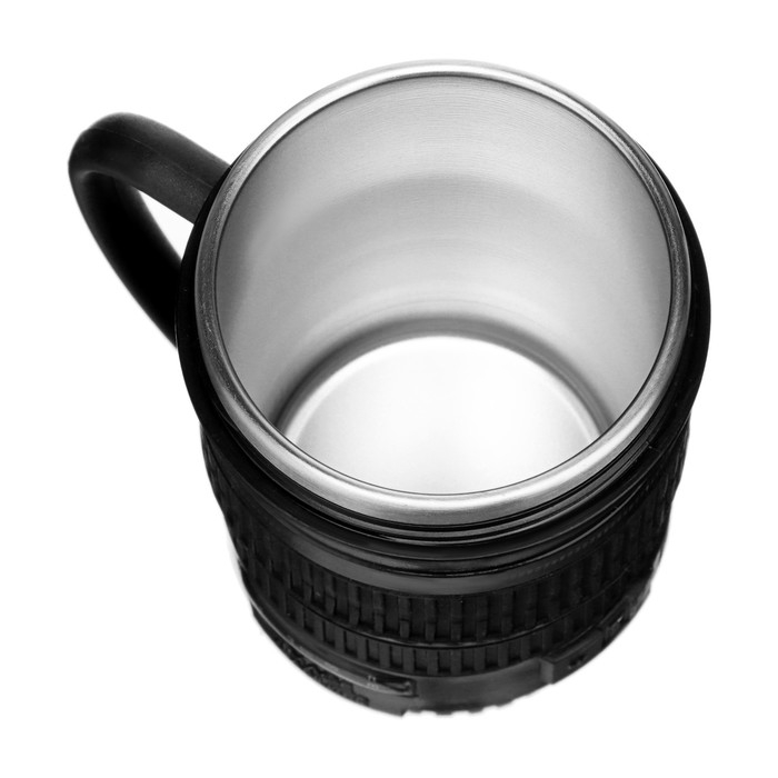 Термокружка, 220 мл, Экземпляр Термокружка, 220 мл, Экземпляр "Объектив", сохраняет тепло 2 часа, черная