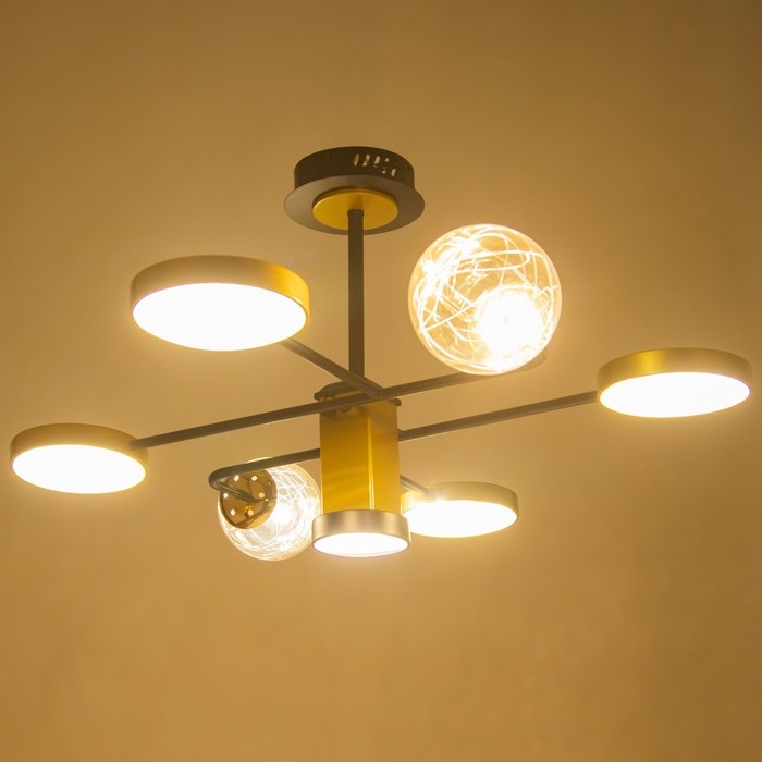 Люстра 1851/7 LED 72Вт 3000-6000К черно-золотой 79х77х43 см BayerLux