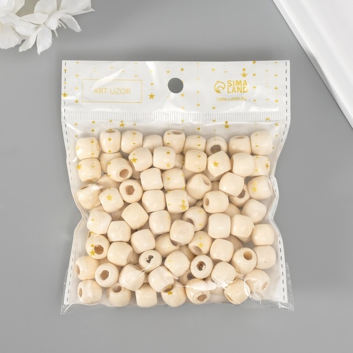 Набор бусин для творчества дерево "Натуральный" 50 гр 1,2х1,1 см