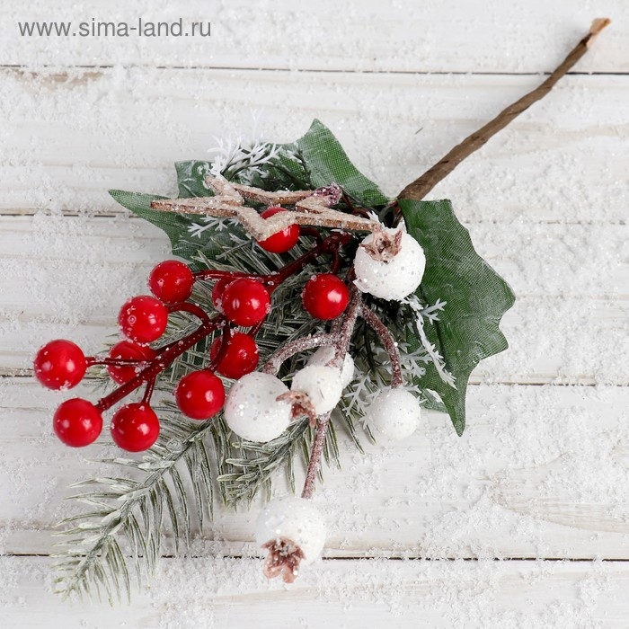 Декор  Декор "Зимнее очарование" звезда ягодки, 22 см