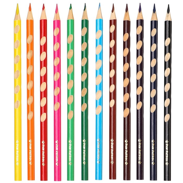 Цветные карандаши, 12 цветов, трехгранные, Щенячий патруль Цветные карандаши, 12 цветов, трехгранные, Щенячий патруль