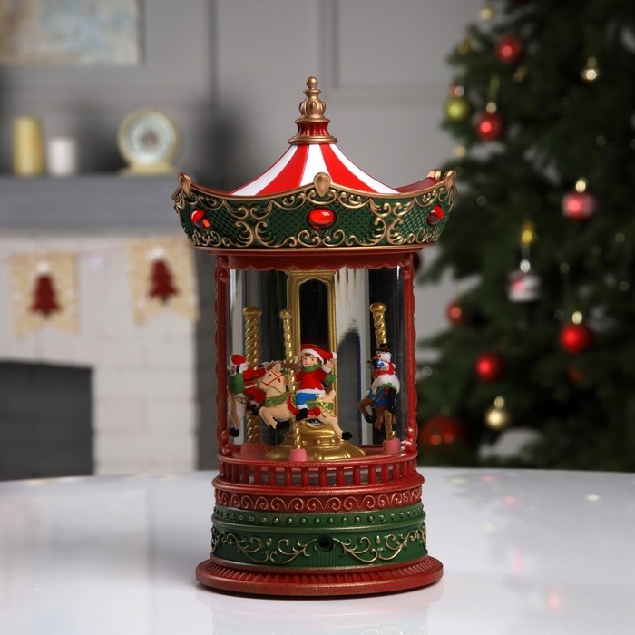 Светодиодная фигура «Карусель» 15.4 × 25 × 15.4 см, пластик, батарейки ААх3 (не в комплекте), USB, свечение тёплое белое Светодиодная фигура «Карусель» 15.4 × 25 × 15.4 см, пластик, батарейки ААх3 (не в комплекте), USB, свечение тёплое белое