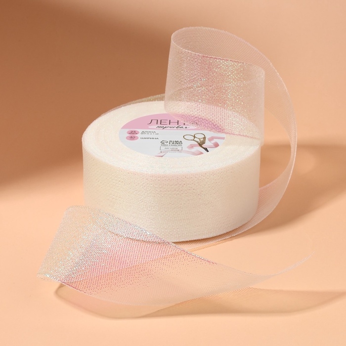 Лента парчовая, 40 мм, 23 ± 1 м, цвет голография Лента парчовая, 40 мм, 23 ± 1 м, цвет голография