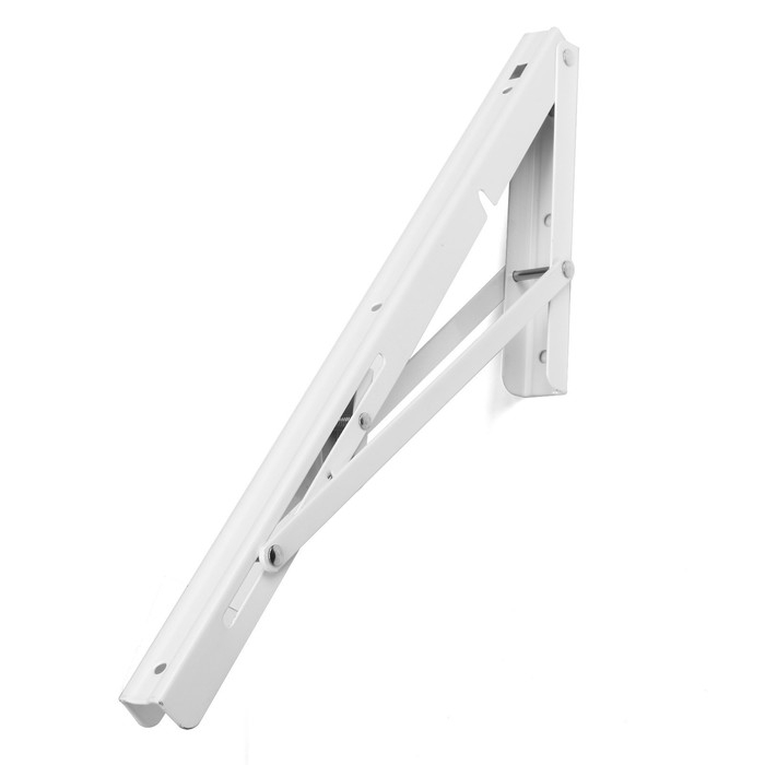 Кронштейн складной для столов и полок ТУНДРА, 2 шт., длина 450 мм, сталь, цвет белый Кронштейн складной для столов и полок ТУНДРА, 2 шт., длина 450 мм, сталь, цвет белый