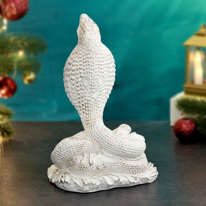 Фигура Фигура "Кобра" 24см, белое золото