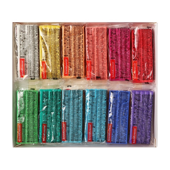 Пластилин 12 цветов, 216 г, ErichKrause Пластилин 12 цветов, 216 г, ErichKrause "Jolly Friends Pastel", со стеком, в картонной упаковке