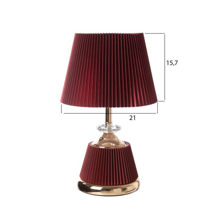 Лампа настольная Лампа настольная "Клаудия" 1х40Вт Е27+LED подсветка основания бордовый/золото 15х15х32,5см 1068333