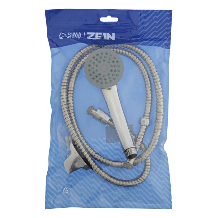 Набор для душа ZEIN Z0401, шланг 150 см, держатель, гайки металл, лейка 1 режим Набор для душа ZEIN Z0401, шланг 150 см, держатель, гайки металл, лейка 1 режим