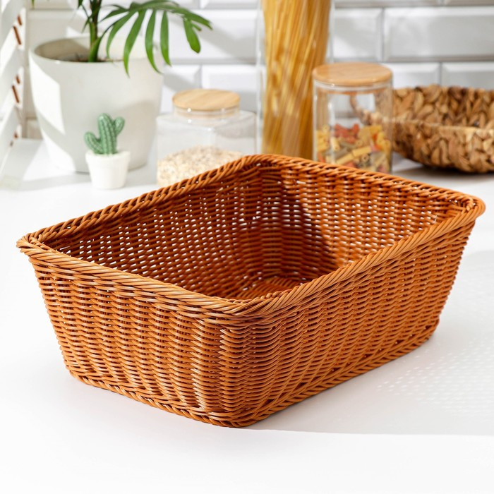 Корзина для продуктов Доляна, 40×30×15 см, цвет коричневый