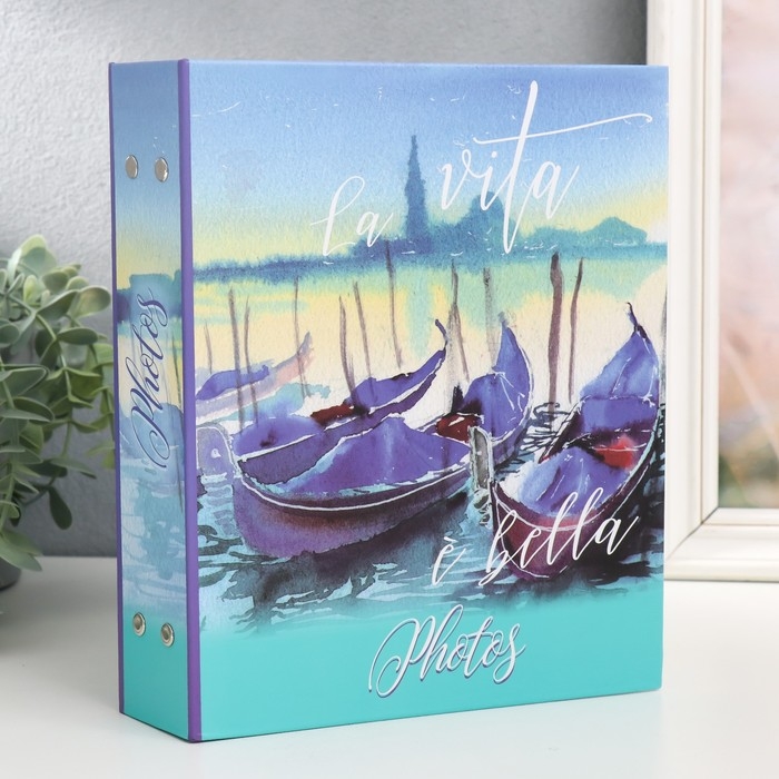Фотоальбом на 200 фото 10х15 см, пластик. листы "watercolor travel" Венеция