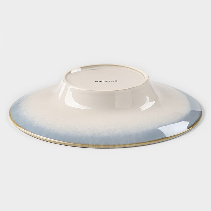 Тарелка фарфоровая для пасты Magistro «Пэвэти», 430 мл, d=21 см, цвет голубой Тарелка фарфоровая для пасты Magistro «Пэвэти», 430 мл, d=21 см, цвет голубой