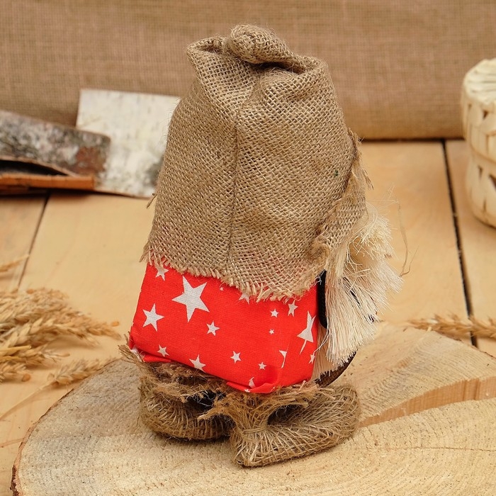 Оберег-домовой Оберег-домовой "Василек в льняном колпаке, с рублем", 18х11х10см, микс