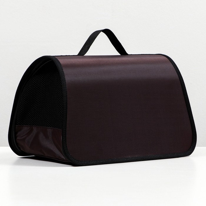 Сумка-переноска для животных жесткая без ремня №2, 40х21х25 см, нейлон, коричневая Сумка-переноска для животных жесткая без ремня №2, 40х21х25 см, нейлон, коричневая