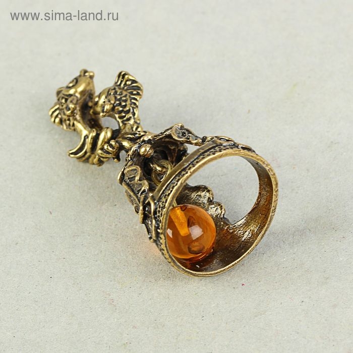 Колокольчик латунный  Колокольчик латунный "Знак зодиака. Рыбы", янтарь