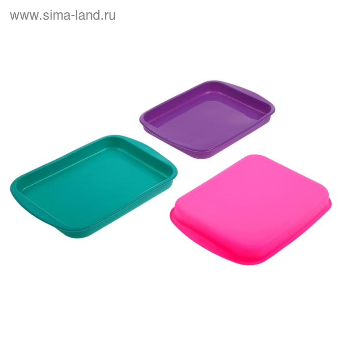Форма для выпечки Доляна &laquo;Прямоугольник&raquo;, силикон, 27&times;18 см, цвет МИКС