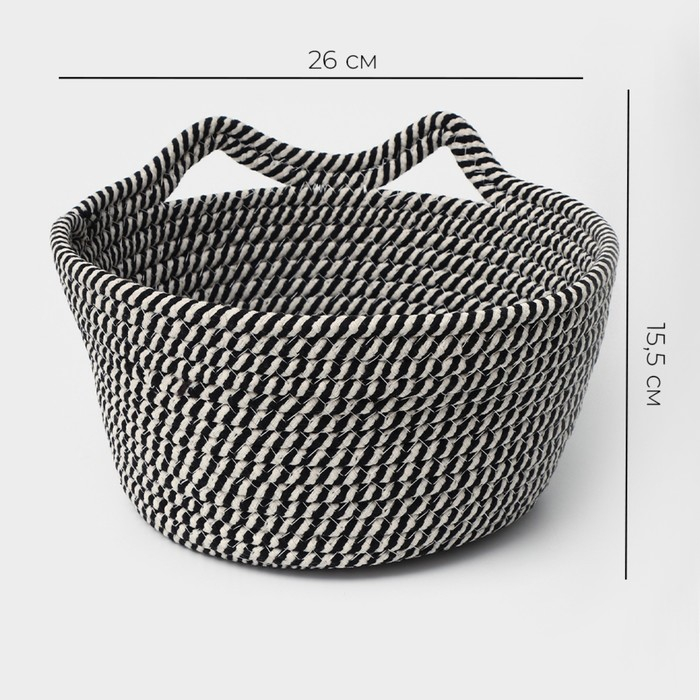 Корзина для хранения плетённая ручной работы LaDо́m «Кэтс», 26×26×15,5 см, цвет чёрный Корзина для хранения плетённая ручной работы LaDо́m «Кэтс», 26×26×15,5 см, цвет чёрный