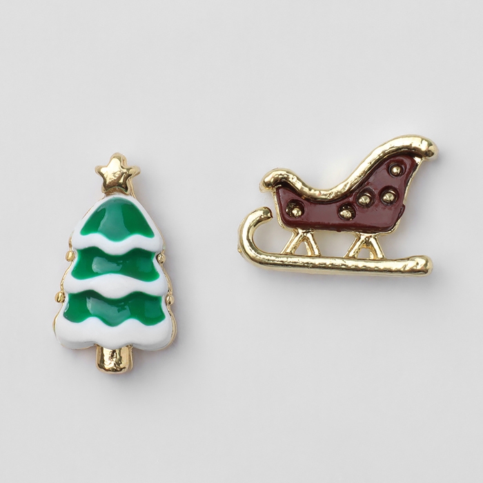 Новый год! Серьги «Новогодние» висячие, дед мороз, цветные в золоте Новый год! Серьги «Новогодние» висячие, дед мороз, цветные в золоте