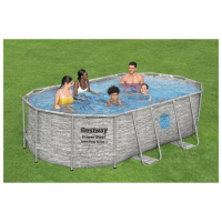 Бассейн каркасный Power Steel Swim Vista, 427 х 250 х 100, фильтр-насос, лестница, тент, 56714 Bestway