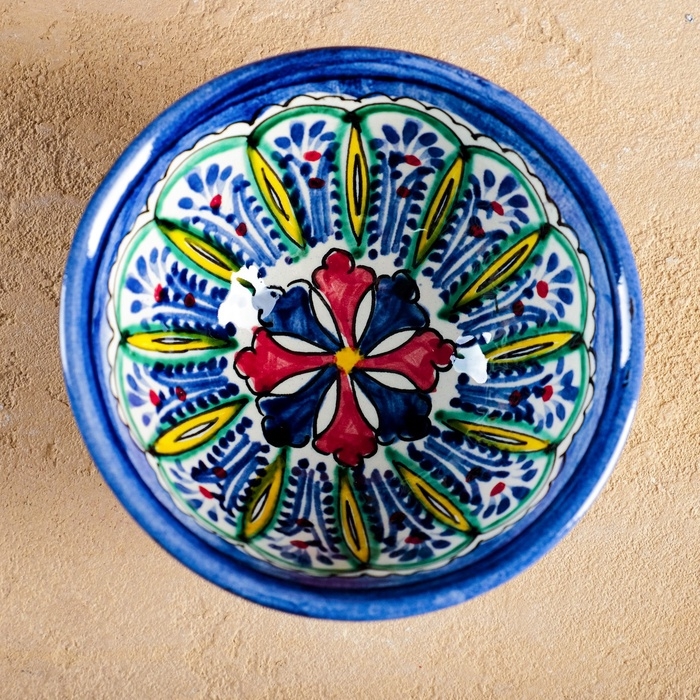 Пиала Риштанская Керамика  Пиала Риштанская Керамика "Узоры", 11,5 см, большая, микс