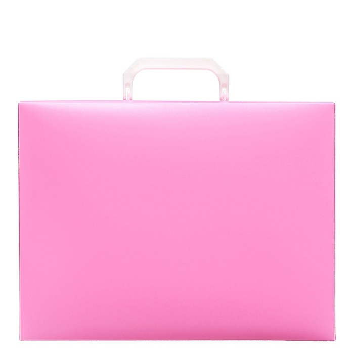 Папка-портфель А4 на замке, Calligrata "Акварель", 1 отделение, пластиковая, 700 мкм, фламинго