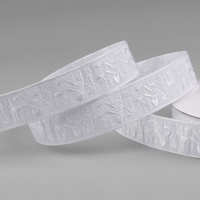 Лента декоративная «Бант», 25 мм, 23 ± 1 м, цвет белый №5 Лента декоративная «Бант», 25 мм, 23 ± 1 м, цвет белый №5