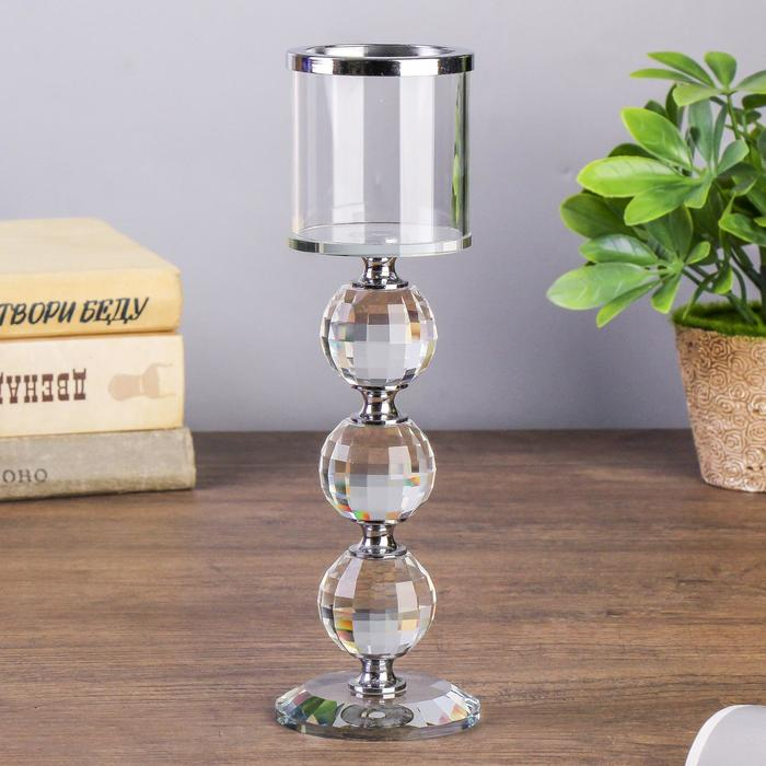 Подсвечник стекло на 1 свечу  Подсвечник стекло на 1 свечу "Чёрная дымка" 23х7х7 см