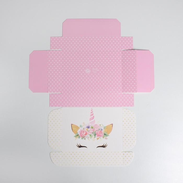 Коробка подарочная складная, упаковка, «Единорог», 21 х 15 х 5 см Коробка подарочная складная, упаковка, «Единорог», 21 х 15 х 5 см