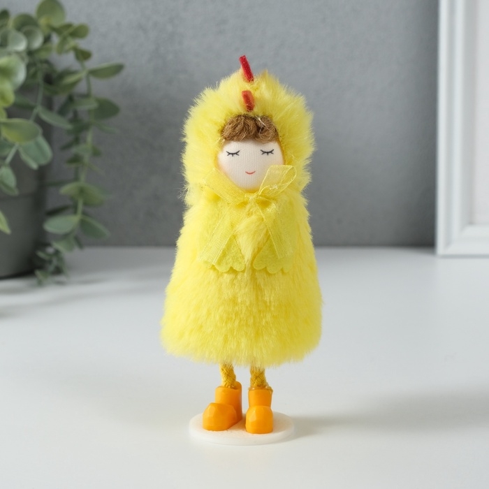 Кукла интерьерная  Кукла интерьерная "Девочка в костюме цыплёнка" 6х7х13,5 см