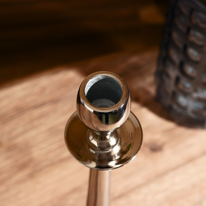 Подсвечник алюминий Подсвечник алюминий "Ампир" на 1 свечу 9,5х9,5х35 см