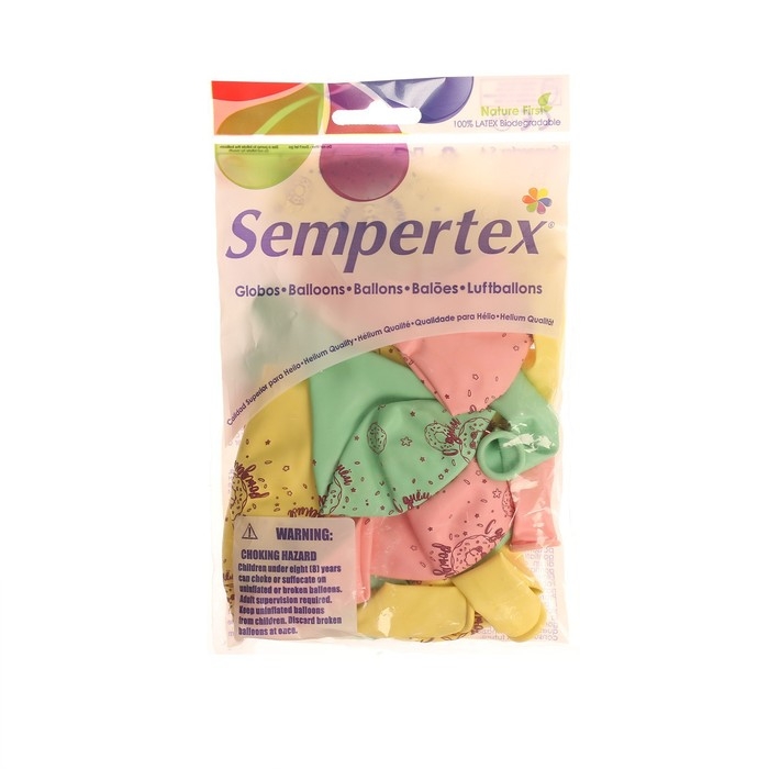 Воздушный шар латексный 12 Воздушный шар латексный 12" «С Днём рождения. Пончик», пастель, 15 шт., МИКС