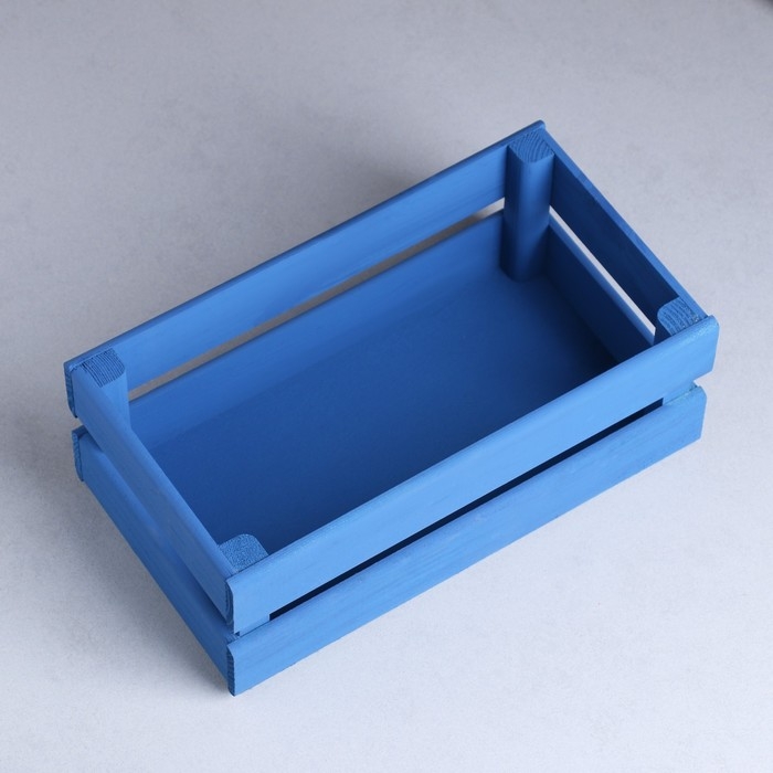 Кашпо деревянное 24.5×13.5×9 см  Кашпо деревянное 24.5×13.5×9 см "Двушка Лайт", двухреечное, синий Дарим Красиво