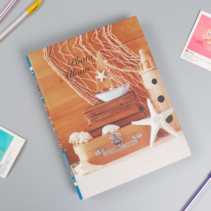 Фотоальбом 200 фото 13х18 см  Фотоальбом 200 фото 13х18 см "Морское приключение" МИКС в коробке 5,5х23х29,5 см