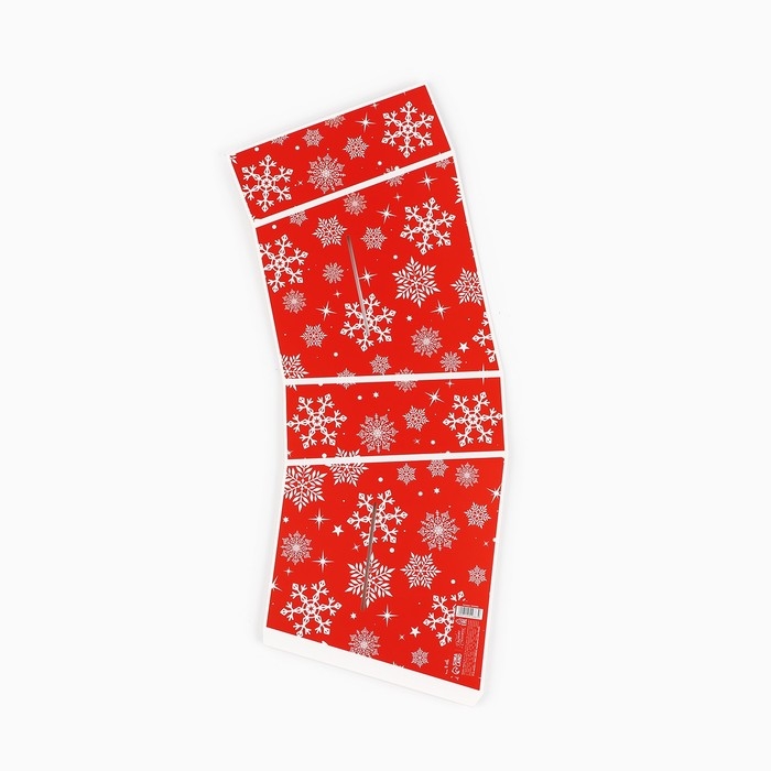 Коробка новогодняя складная с ручками «Снежинки» 23 х 8 х 32 см, Новый год Коробка новогодняя складная с ручками «Снежинки» 23 х 8 х 32 см, Новый год