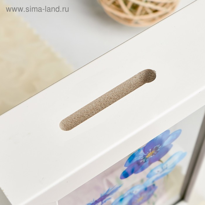 Копилка интерьерная пластик Копилка интерьерная пластик "Синие цветочки" 17х12х3,8 см