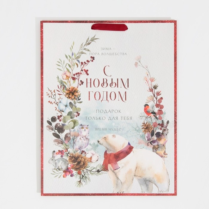 Пакет подарочный новогодний ламинированный «Время чудес», L 31 х 40 х 11,5 см, Новый год Пакет подарочный новогодний ламинированный «Время чудес», L 31 х 40 х 11,5 см, Новый год
