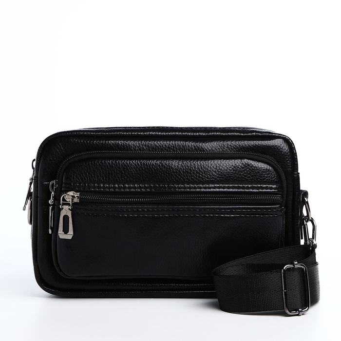 Сумка мужская через плечо, искусственная кожа, цвет чёрный Сумка мужская через плечо, искусственная кожа, цвет чёрный