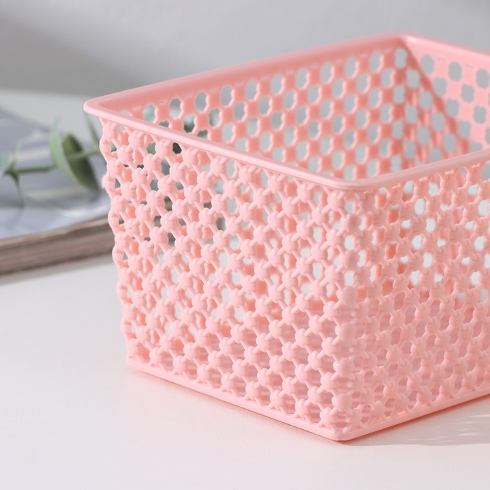 Корзина для хранения «Баскет», пластик, 14,5×11,5×8 см, цвет МИКС Корзина для хранения «Баскет», пластик, 14,5×11,5×8 см, цвет МИКС