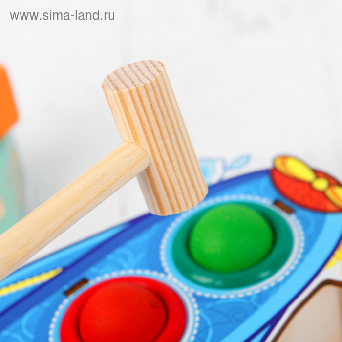 Стучалка-сортер «Самолёт», с молотком, МИКС Стучалка-сортер «Самолёт», с молотком, МИКС