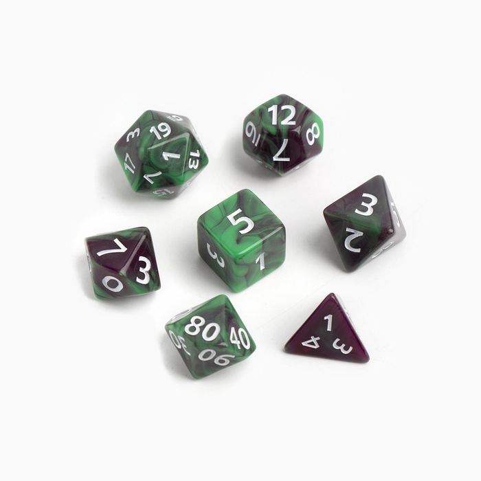 Набор кубиков для D&D (Dungeons and Dragons, ДнД)  Набор кубиков для D&D (Dungeons and Dragons, ДнД) "Время игры", серия: D&D, 7 шт