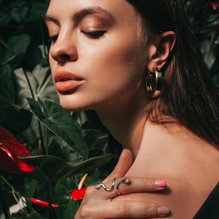 Серьги-кольца «Каньон» утолщённая линия, d=3,3, цвет золото Серьги-кольца «Каньон» утолщённая линия, d=3,3, цвет золото