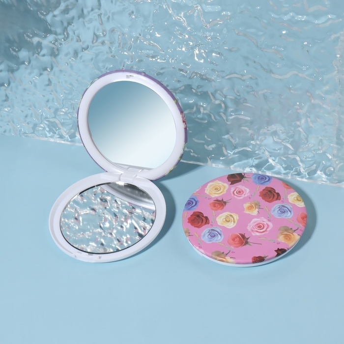 Зеркало складное «Цветы», d = 7,5 см, с увеличением, рисунок МИКС Зеркало складное «Цветы», d = 7,5 см, с увеличением, рисунок МИКС
