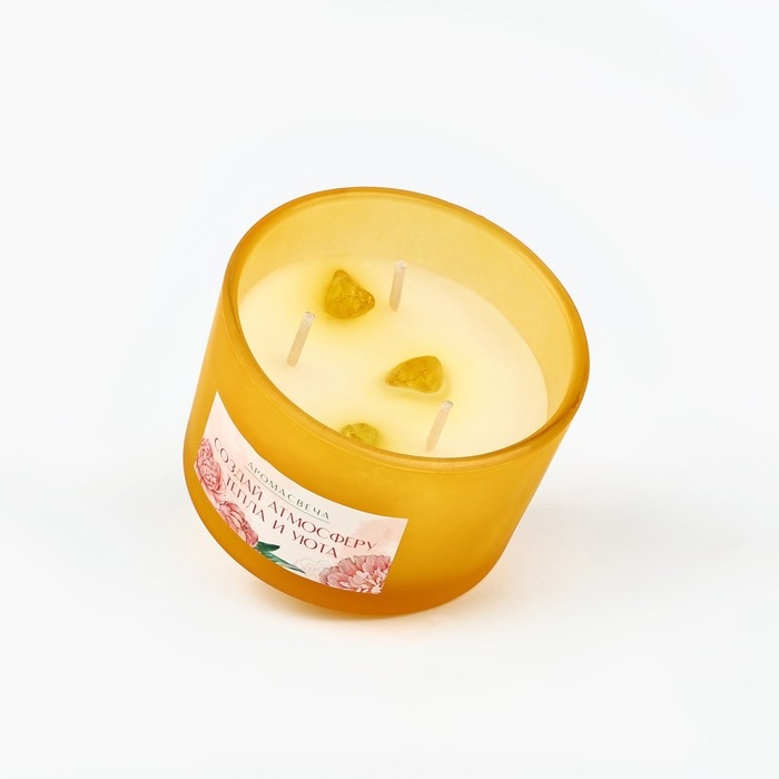 Свеча ароматическая в стекле «Создай атмосферу» с натуральными камнями: цветы, 6,8 х 5 см. Свеча ароматическая в стекле «Создай атмосферу» с натуральными камнями: цветы, 6,8 х 5 см.