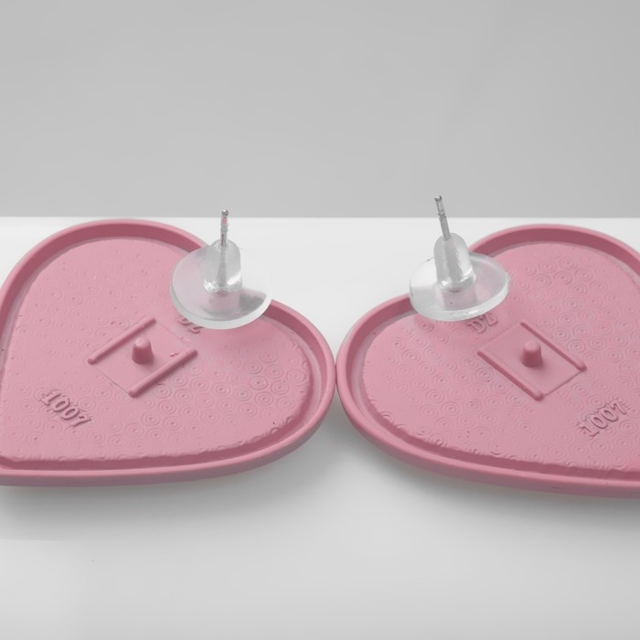 Серьги пластик «Сердечки», цвет бело-розовый Серьги пластик «Сердечки», цвет бело-розовый