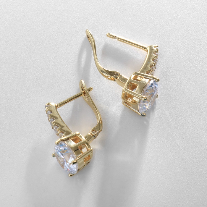 Серьги со стразами XUPING млечный путь, цвет белый в золоте Серьги со стразами XUPING млечный путь, цвет белый в золоте