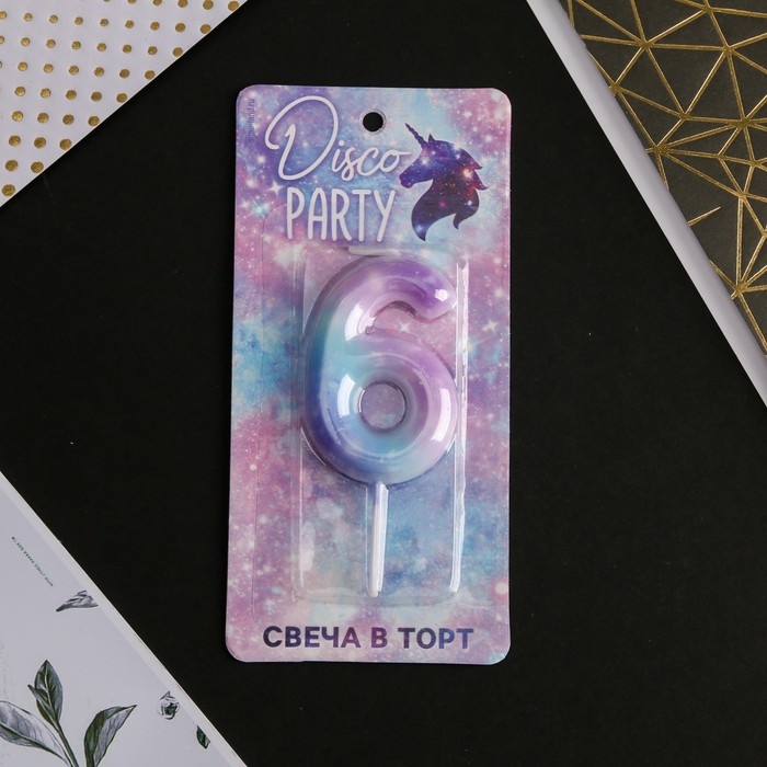 Свеча для торта, цифра «6», 5,5 х 8 см Свеча для торта, цифра «6», 5,5 х 8 см