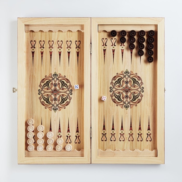 Нарды деревянные большие, настольная игра Нарды деревянные большие, настольная игра "Дракон", 40 х 40 см, с шашками