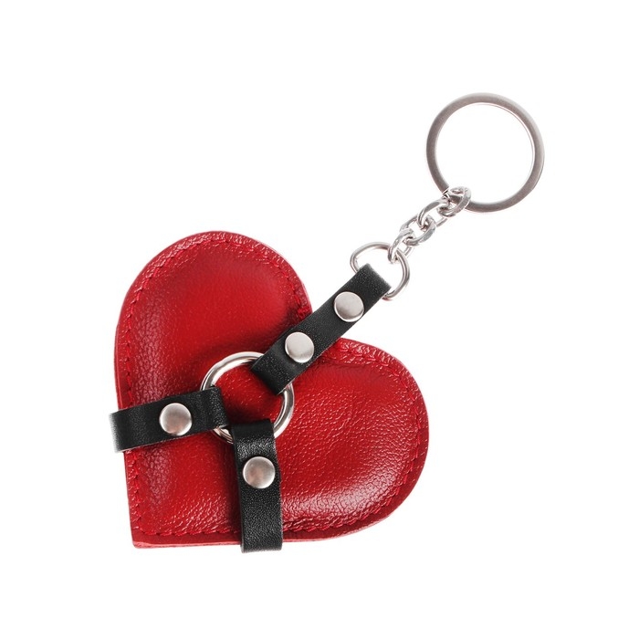 Брелок кожаный для автомобильного ключа, сердце, натуральная кожа Брелок кожаный для автомобильного ключа, сердце, натуральная кожа
