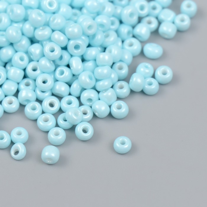 Бисер стекло 6/0  Бисер стекло 6/0 "Голубое небо" макарун, глянец 450 гр